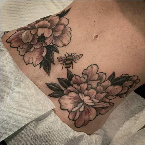 image5 News Home Bee Themed Tummy Tuck Tattoo